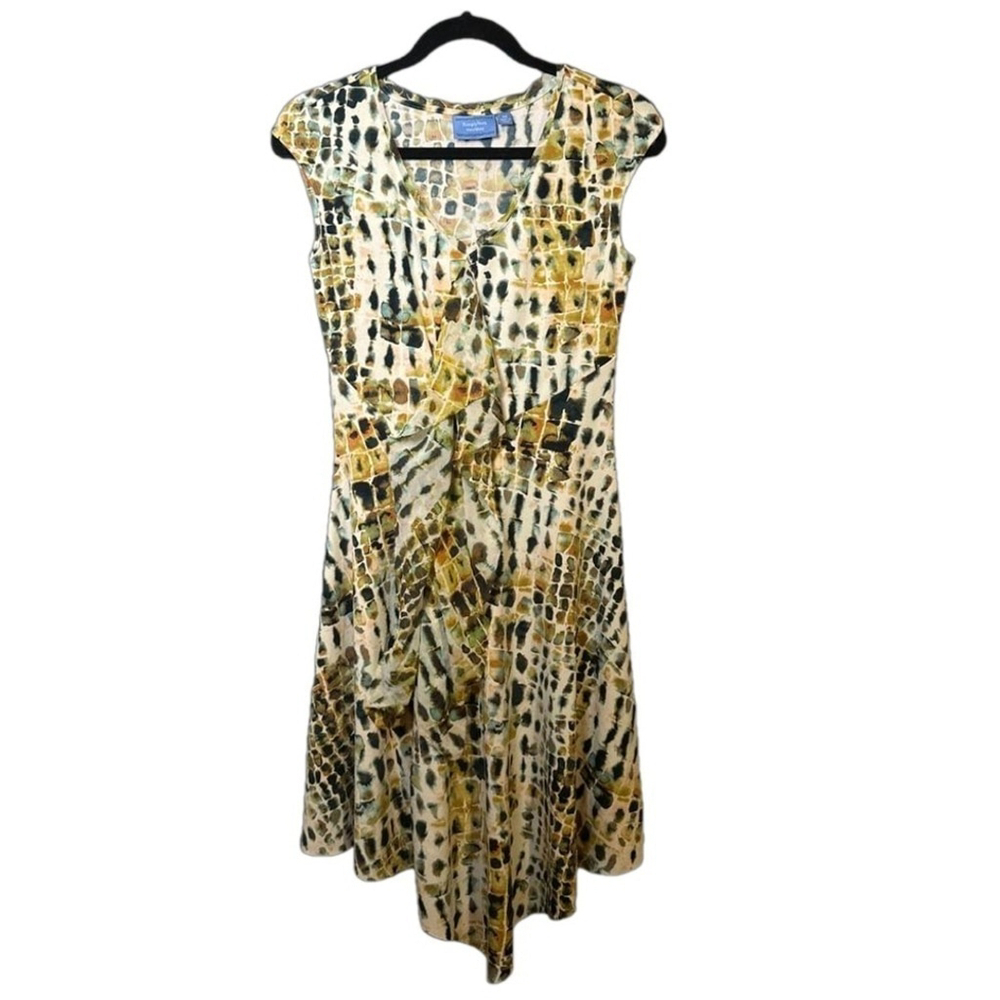 SIMPLY VERA Size XS Animal Print Handkerchief Raw Hem Dress